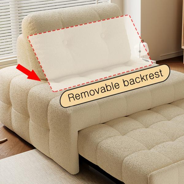 Metal Frame Fabric Sofa Bed for Study Balcony Small Apartment 88cm Single Folding Dual-purpose Sitting and Sleeping