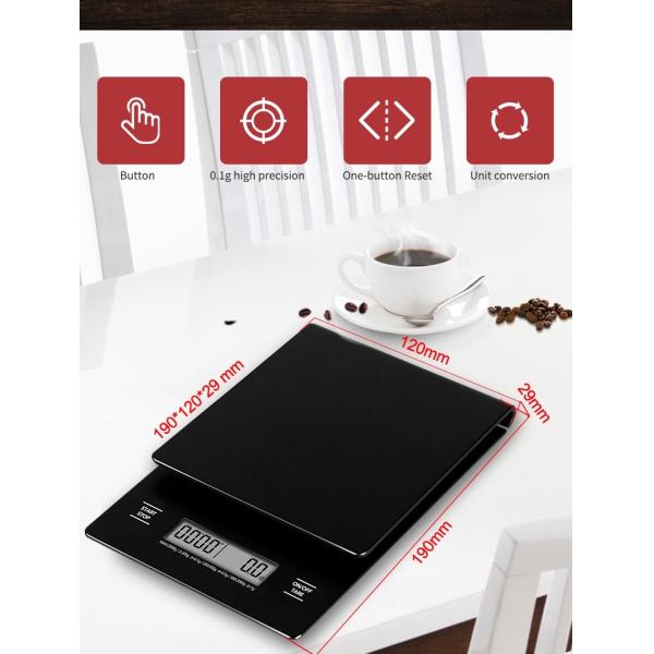 Battery Powered High Precision Electronic Coffee Drip Scale