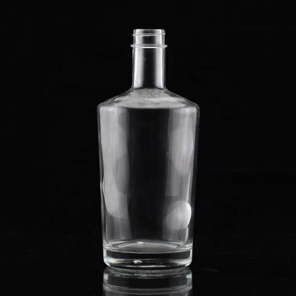 Industrial Vodka Clear Glass Bottle with Short Neck and Fat Body 500ml 750ml