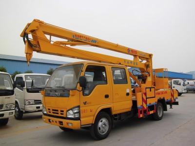 ISUZU dobra o caminhão de elevador aéreo 130hp da fileira 16 medidores de caminhão hidráulico da plataforma