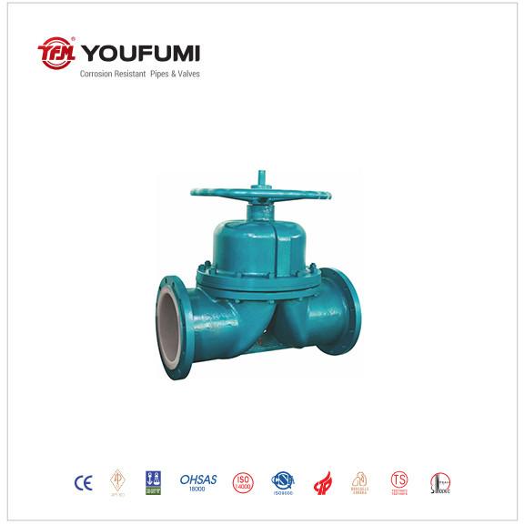 Fluoroplastic PTFE Lined Diaphragm Valve