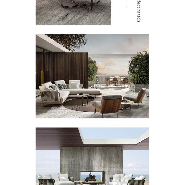 Modern New Design PL Ribbon Woven Aluminum Frame Hotel Villa Sofa And Table Set