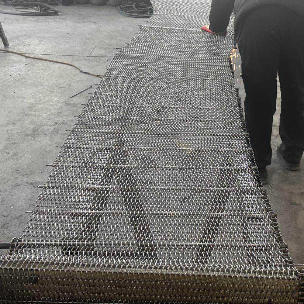 Food Grade Stainless Steel Double Balanced Weave Wire Mesh Conveyor Belt for Bread Baking Line