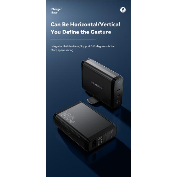 Dual USB Ports Travel Type C Desktop GaN Chargers 140w Quick Charging Phone Accessories