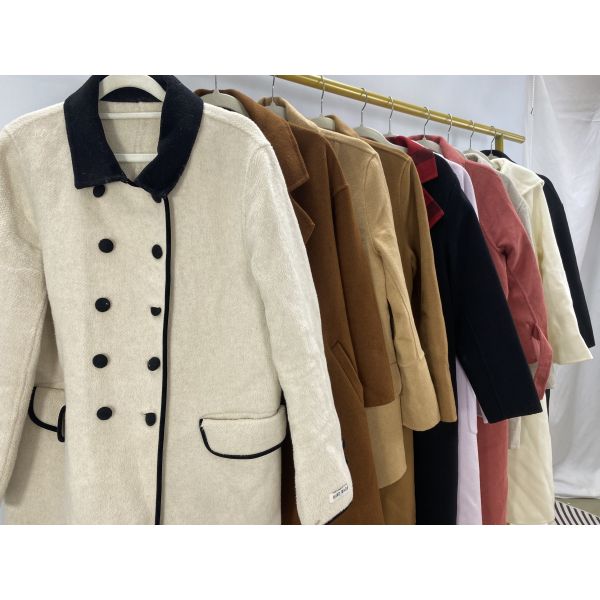 Women's Winter Used Clothes Double Sided Wool Coats Fashionable Mixed Styles Slim Fit