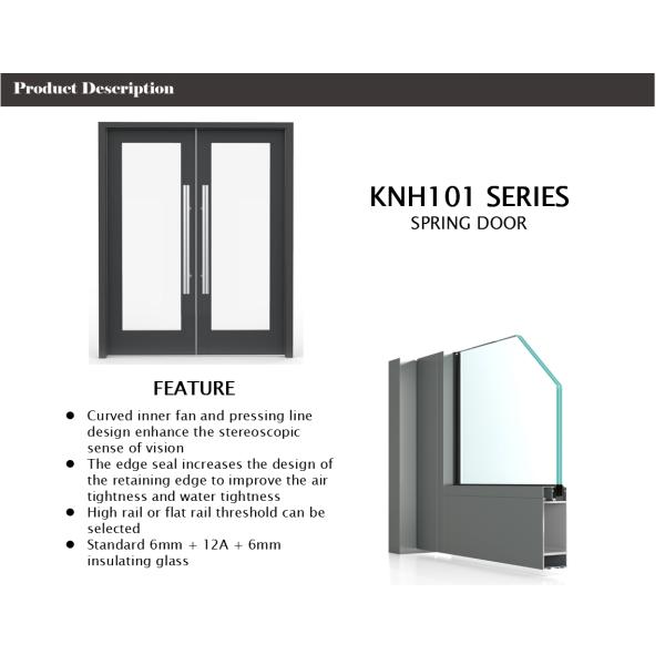 Reflective Double Glass Aluminium Swing Door Aluminium Spring Doors for Hotel Lobby