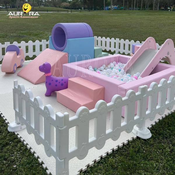 Inflatable Kids Soft Play Equipment Pink Blue Purple Toddler Soft Play Party Packages