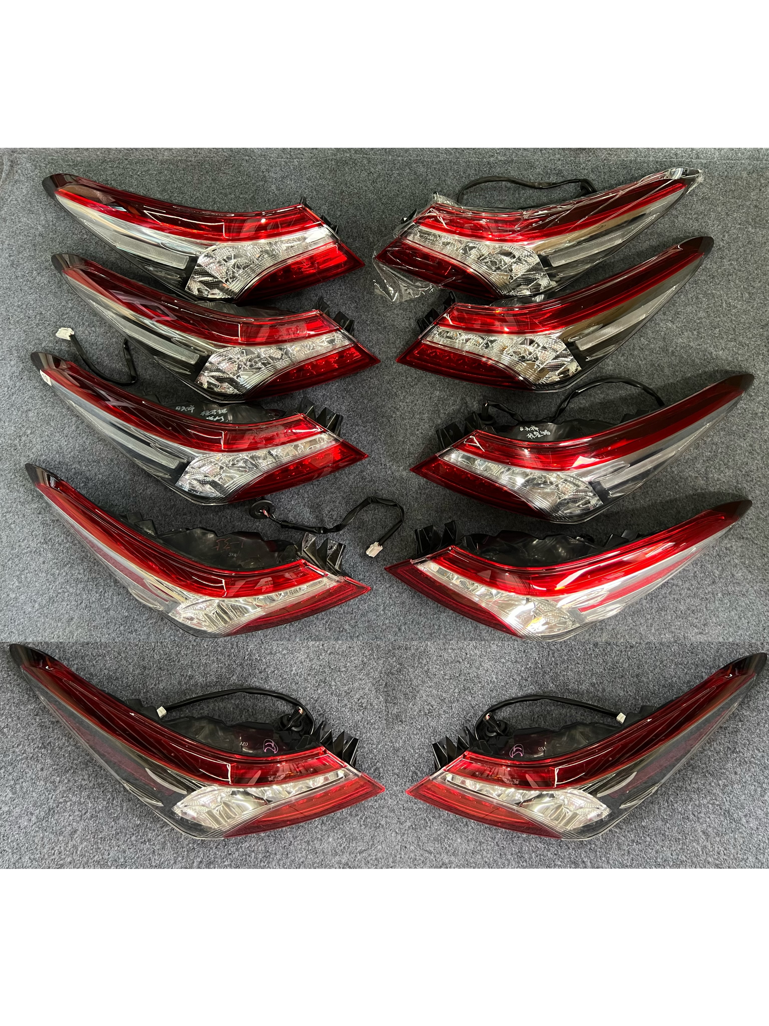 Genuine Used 8th Gen Toyota Camry Rear Tail Light Assembly Set of 4 (Left Outer