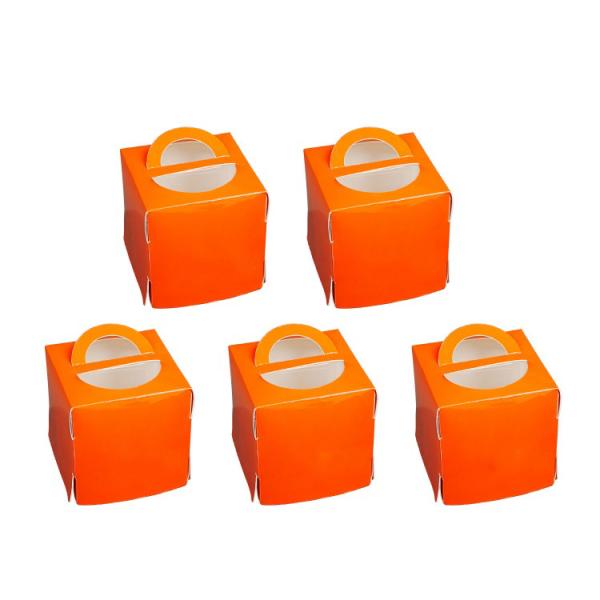 Customized printed logo disposable food hand-held cake paper box
