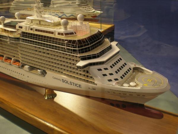 Large Exhibition Wooden Cruise Ship Models , Celebrity Solstice Model With Print Logo