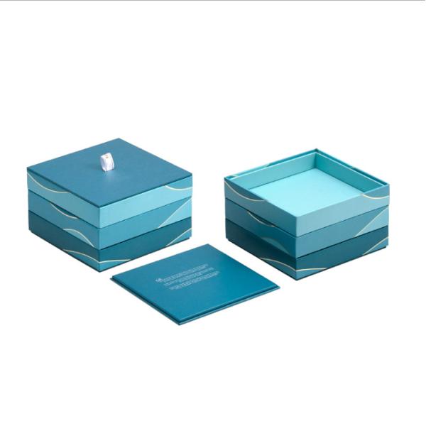 Recicle el embalaje de la joyería de las cajas de regalo de la cartulina de Kraft con la impresión de encargo del logotipo