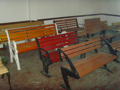 Park Garden Wooden Cast Iron Bench Ends Antirust For Street Furniture