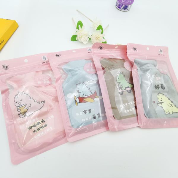 Mini cute explosion proof PVC warm hand bag water filled cartoon calico hot water bag for outdoor warmth