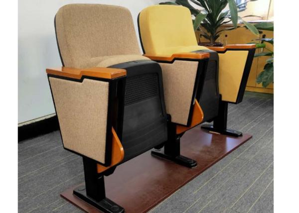 Safe Plastic Auditorium Theater  Chairs With Folded Writing Pad for Conference Hall