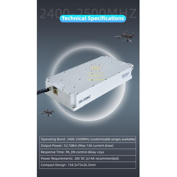 Factory 200W 1.2G 900M 2.4G 430M RF Amplifier Module with Isolator Wideband High Power 52.7db  Anti UAV FPV Security Protection