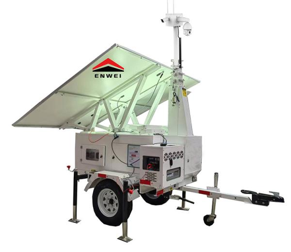 Energy Independence Solar Energy Camera Cctv Trailer For Industrial Park Monitoring