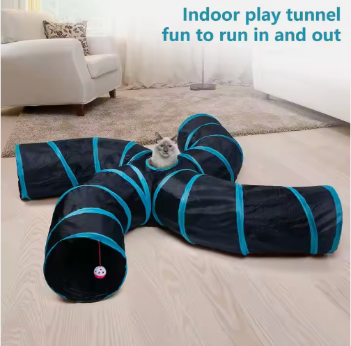 OEM/ODM Interactive Cat Funny Toy 4 Way S type Cat Tunnel Collapsible Pet Extra Large