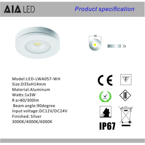 1x3W IP65 waterproof LED down light for ceiling use/led cabinet  light for hotel use