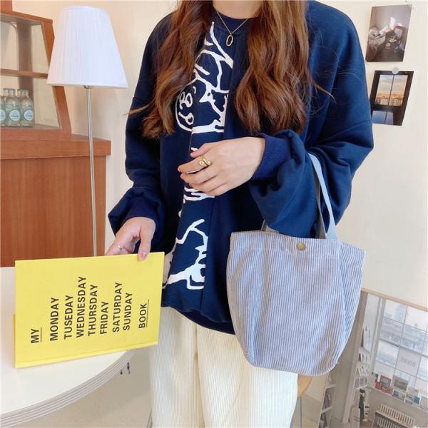 ARTSY CORDUROY BAG CASUAL PORTABLE MINI LADIES CLUTCH BAG VINTAGE CLOTH BAG BENTO BAG