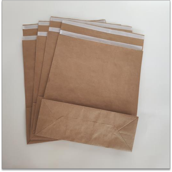 Square Bottom Kraft Paper Bag – 220‑540mm Wide, 80‑140gsm, Reusable Adhesive Seal