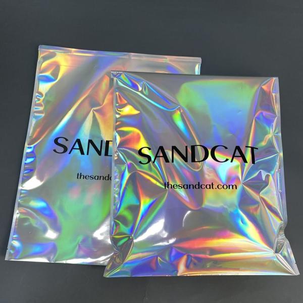 Holographic Metallic Foil Mailer Glitter Mailing Shipping Bags Metallic Rainbow Foil Self-Sealing Envelopes Courier