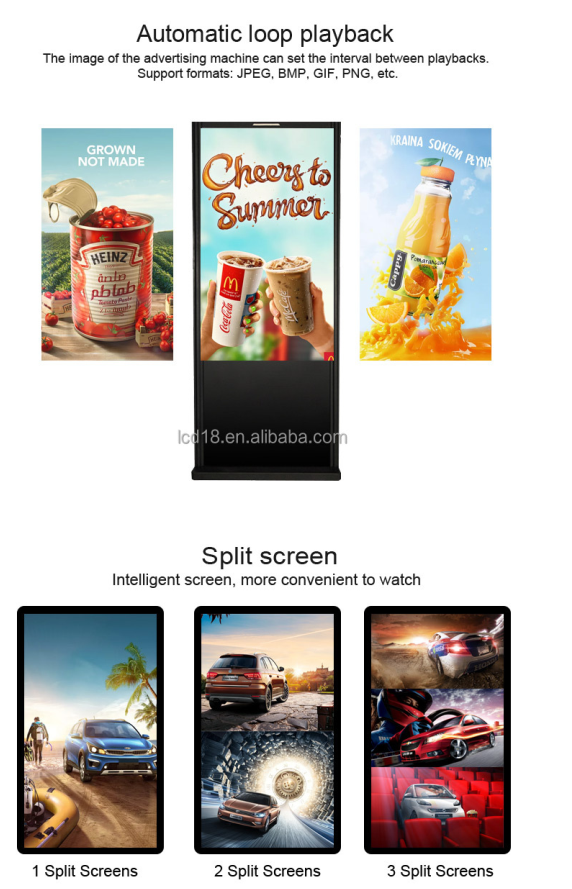 IP55 делают Signage водостойким 65in LCD на открытом воздухе цифров для рекламы