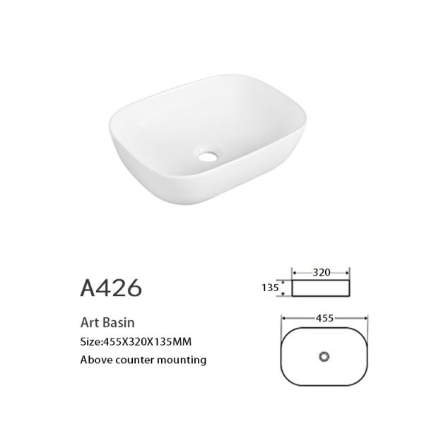 Современная лоснистая белая раковина Bathroom держателя верхней части фарфора