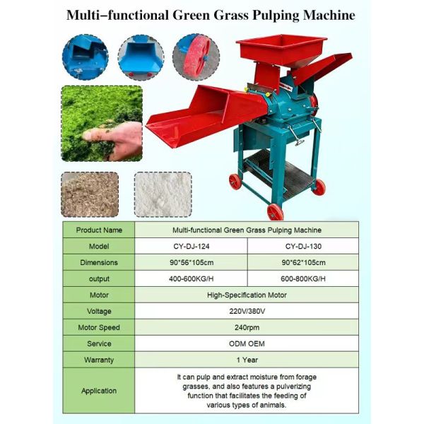 Grass Pulping Machine Forage Crusher Grinder Efficient Feed Processing Use