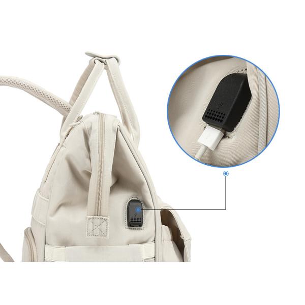 Thermal Insulation Nylon Travel Changing Bag With USB Charging Port 35L