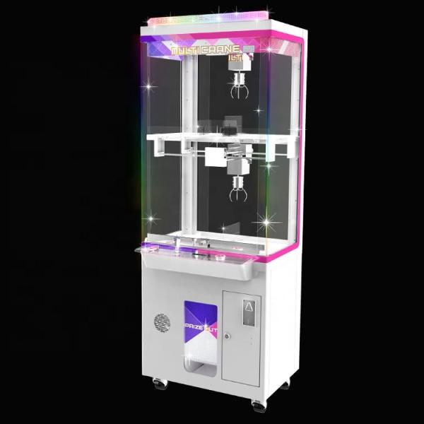 Amusement Center Crane Claw Machine Acrylic Cabint And Tempered Glass Material