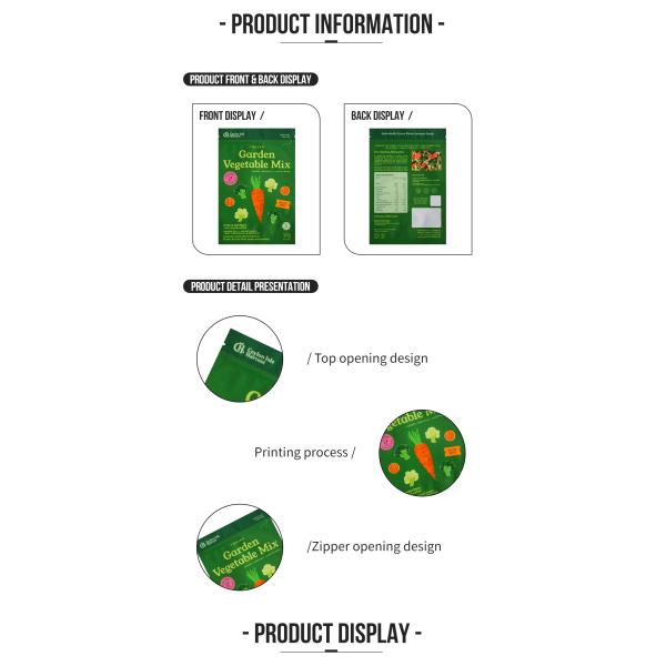 Customized Dried Food Packaging Bag Gravure Printing For Preserved Fruit Vegetable Cuisine