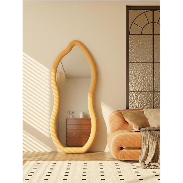 Standing Wavy Oversized Arched Floor Mirror 71x32 Dressing Room