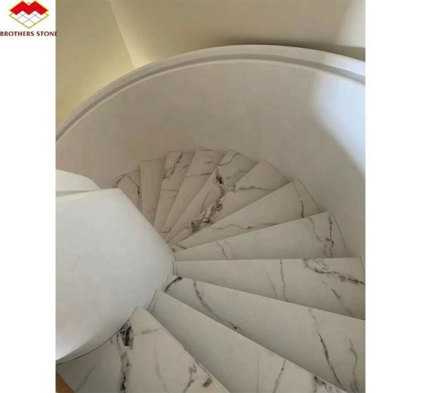 Straight Stair Non Slip Stair Treads with Sintered Stone Big Slabs from Special Stock