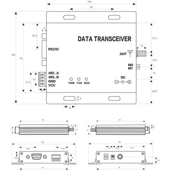 433 / 868MHz Long Range Data Radio Transceiver 5 Watt RF Power 9600bps