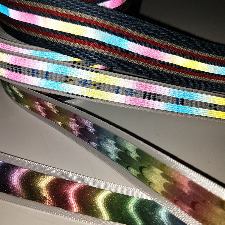 диапазоны ленты Webbing шнурка радуги 5cm отражательным сплетенные полиэстером идущие для отделки одежды лодыжек руки