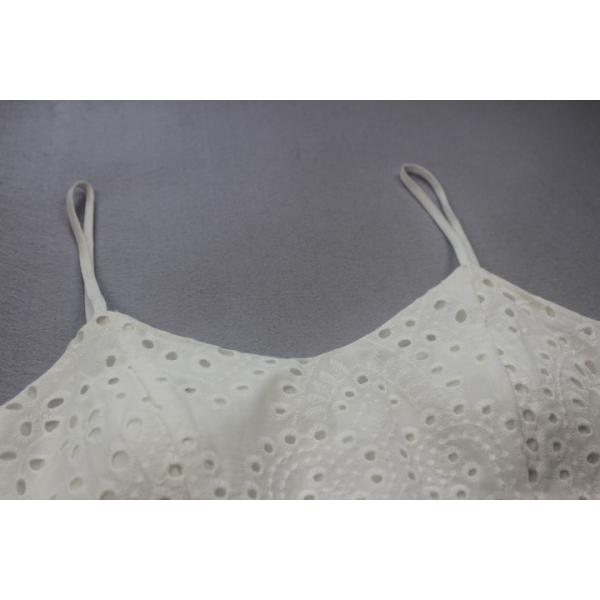 White Custom Womens Dresses / Lace And Embroidered Dress Soft Fabric BS191203