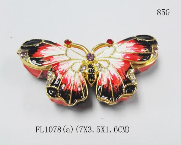 Butterfly jewelry box  box for jewelry wholesales butterfly jeweled enamel trinket box
