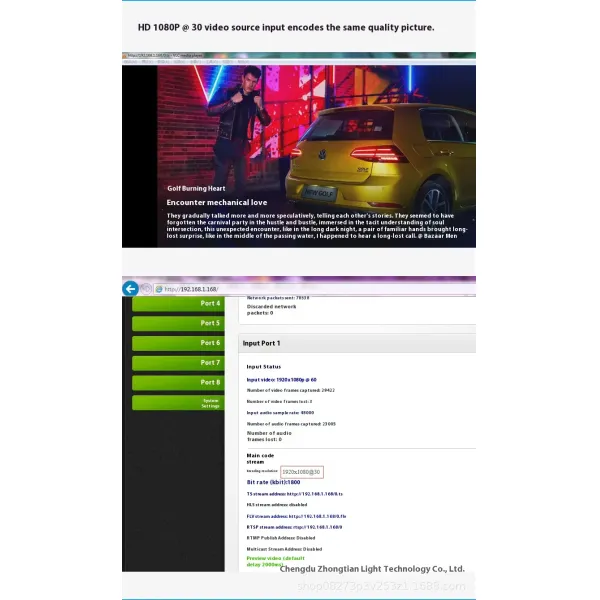 Multi Protocol Streaming Hotel TV System 8 Channel HD Video Encoder For Live Broadcasting