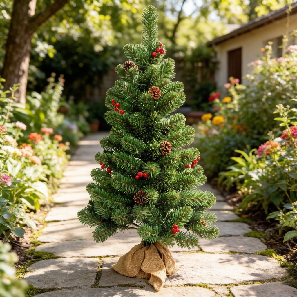 Mini Modern Fabric Outdoor Park Christmas Tree