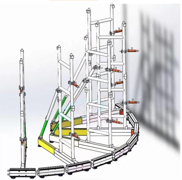 Silver Ladder Shape Curved LED Screen Truss Group Support Aluminium Truss System
