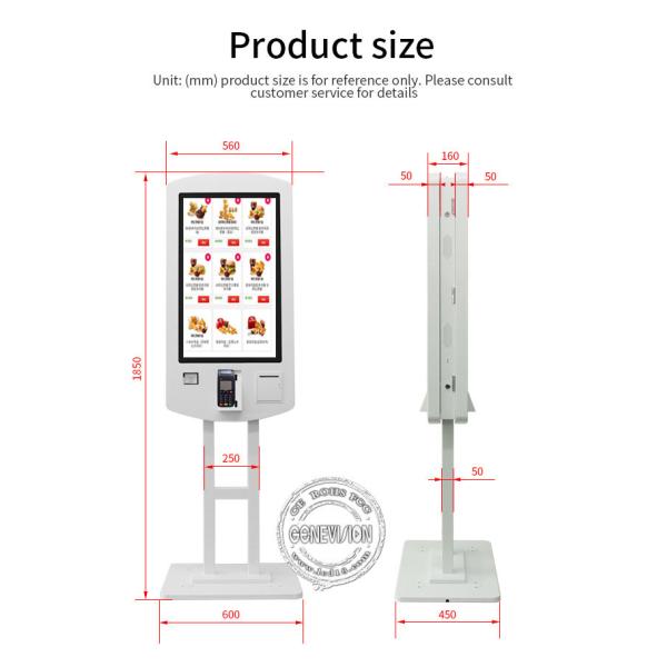 32 Inch Double Sided PC Win10 Self Service Kiosk For Restaurant