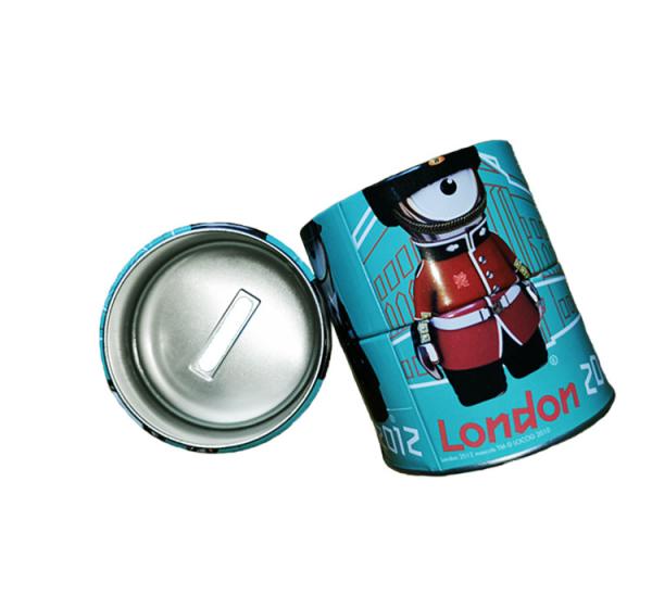 Three Layers Type Round Tin Cans Customized Logo Acceptable 75*140hmm