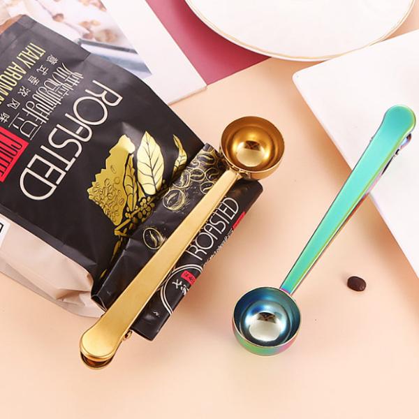 Coffee Scoop Stainless Steel Measuring Spoon With Coffee Bag Clip
