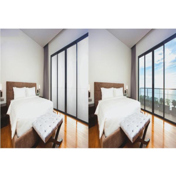 Dynamic Privacy Bedroom Tempered PDLC Privacy Glass Remote Control PDLC Polymer Dispersed Liquid Crystal Glass For Construction