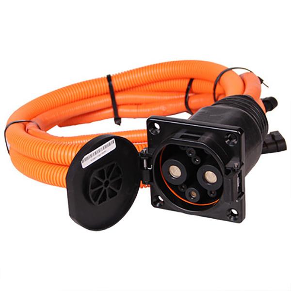 Orange 2000mm Electric Vehicle Cable DC Charging Socket Wiring Harness