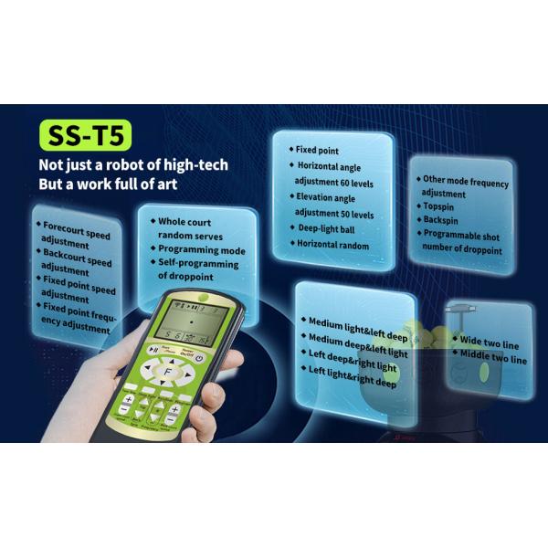 SIBOASI T5 APP Control Mini Shooting Tennis Machine Ball for Training