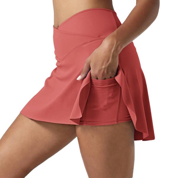 Factory Fashion Custom High Rise Plain Sport Tennis Skirt Dress with Side Pocket