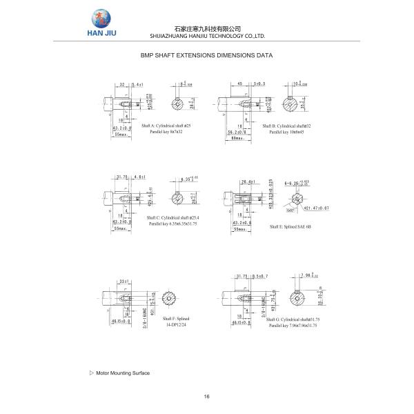 OMP MP H BMPH Series Hydraulic Motor 50ml/R 2 Bolt Flange 1'' Shaft