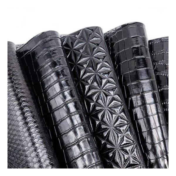 Cuero sintético de PVC con patrón de alto brillo, patrón animal, zapatos, bolsos y bolsas, tela de cuero sintético