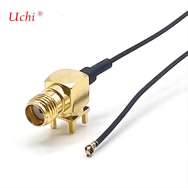 S-MA Female Jack Extension Right Angle Coaxial PCB Mount To UFL UFL Connector 1.13 Pigtail Cable